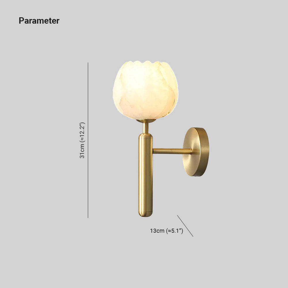 Ralin Alabaster Flowers Wall Lamp