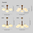 Candy Brass Wooden Glass Persimmon Chandelier