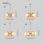 Ulano Chandelier in Brown and Orange
