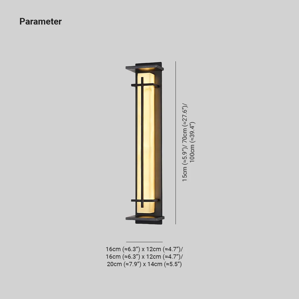 Ray Square Outdoor Wall Light Imitation Alabaster Waterproof