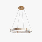 Lumae Ring-Shaped Suspension in Travertine Stone
