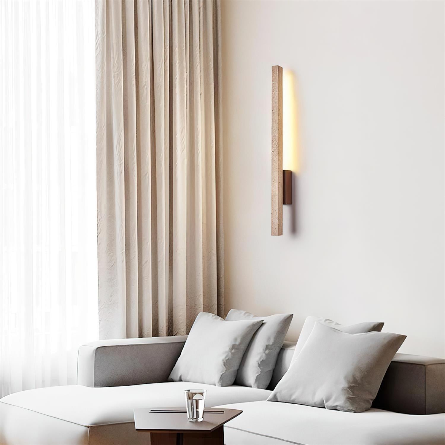 Opalyn Slim Wall Sconce in Travertine