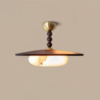 Yeste Ceiling Light in Walnut Color and White Alabaster Imitation