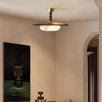 Yeste Ceiling Light in Walnut Color and White Alabaster Imitation