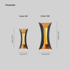 Ray Design Curved LED Outdoor Wall Light Gold/Black/White Garden/Hall Metal