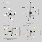 Arisha Vintage Modern Minimalist Industrial Metal Black Ceiling Lamp