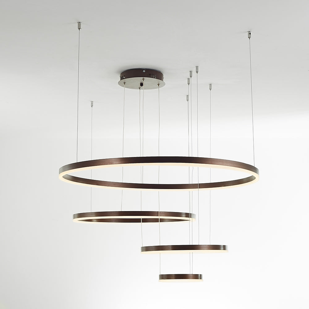 Arisha Pendant Light Tir-Circle Ring Modern Black/Gold/Coffee Metal Bedroom