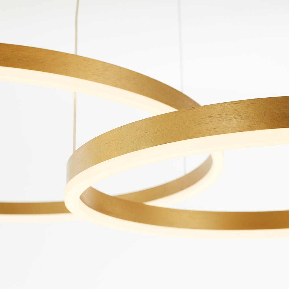 Arisha Pendant Light Tir-Circle Ring Modern Black/Gold/Coffee Metal Bedroom