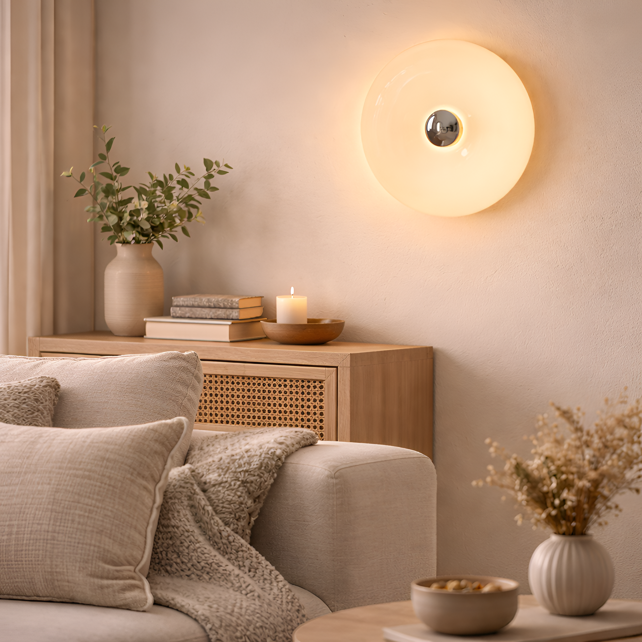 Elena - Nordic LED Glass Wall Lamp Donut Design