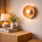 Damarion - Japanese Retro Round Wooden Wall Lamp Nordic