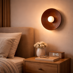 Damarion - Japanese Retro Round Wooden Wall Lamp Nordic