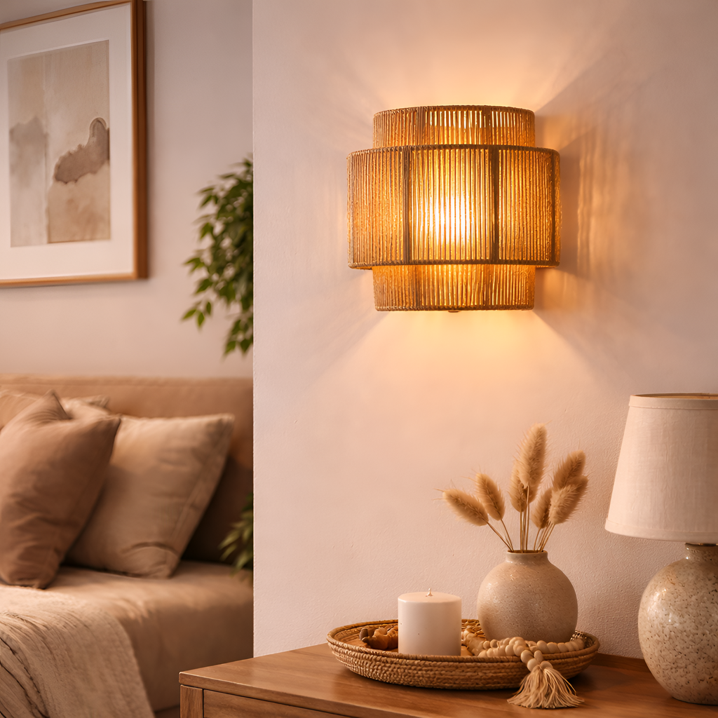 Luke - Hemp Rope Wall Lamp E27 Socket No Bulb