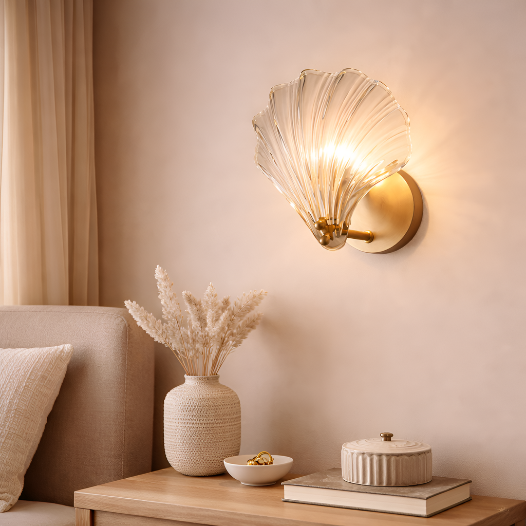 Onyx - Modern Luxury Brass Wall Lamp Nordic Shell Glass Sconce