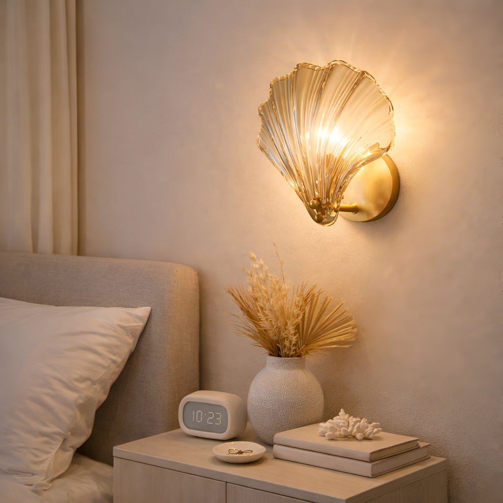 Onyx - Modern Luxury Brass Wall Lamp Nordic Shell Glass Sconce