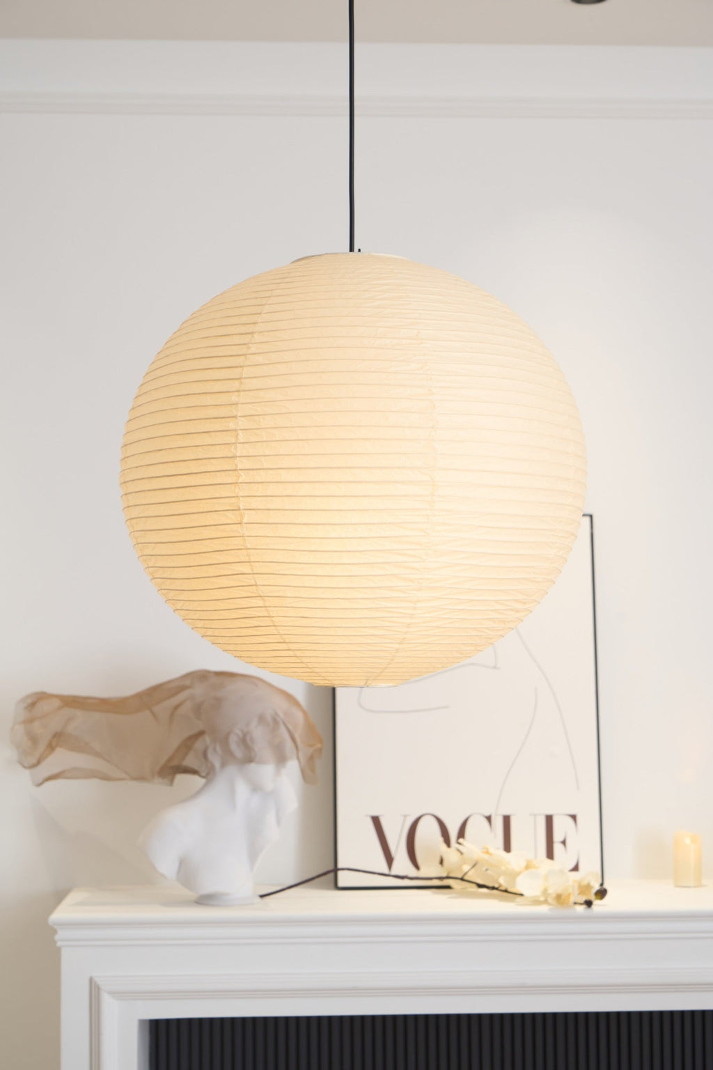 Washi Paper Suspension Lamp for Living Room