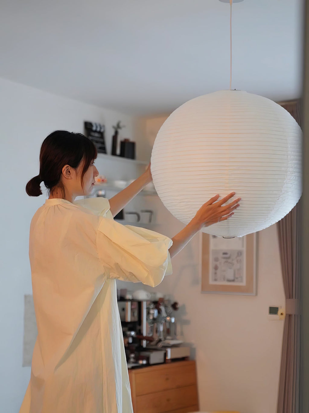 Washi Paper Suspension Lamp for Living Room