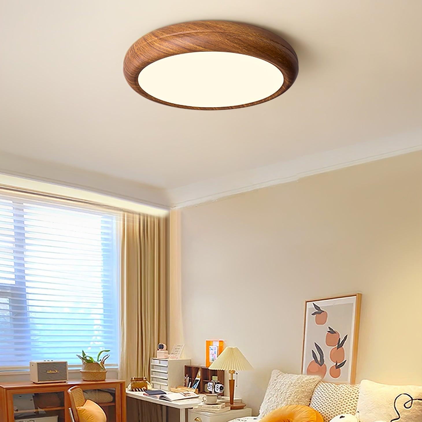 Grena Wood Grain Round Ceiling Light