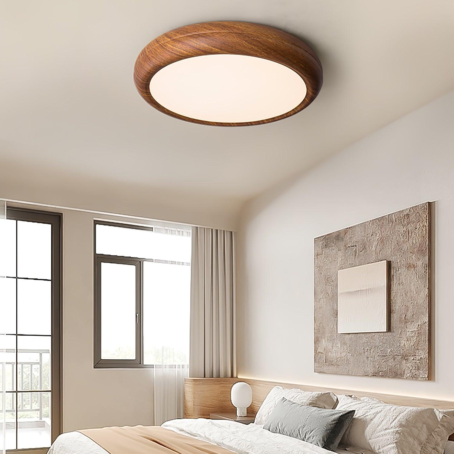 Grena Wood Grain Round Ceiling Light