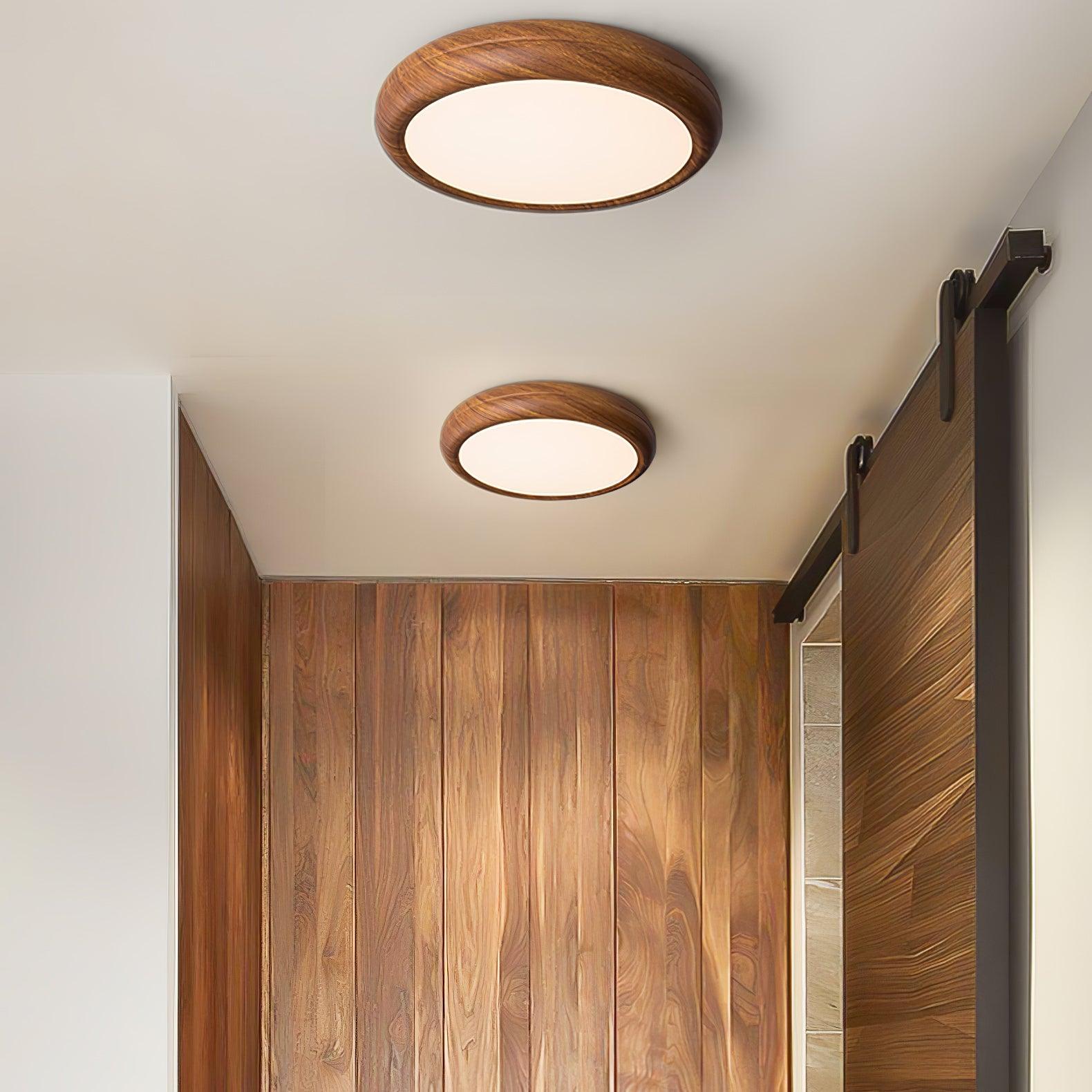 Grena Wood Grain Round Ceiling Light
