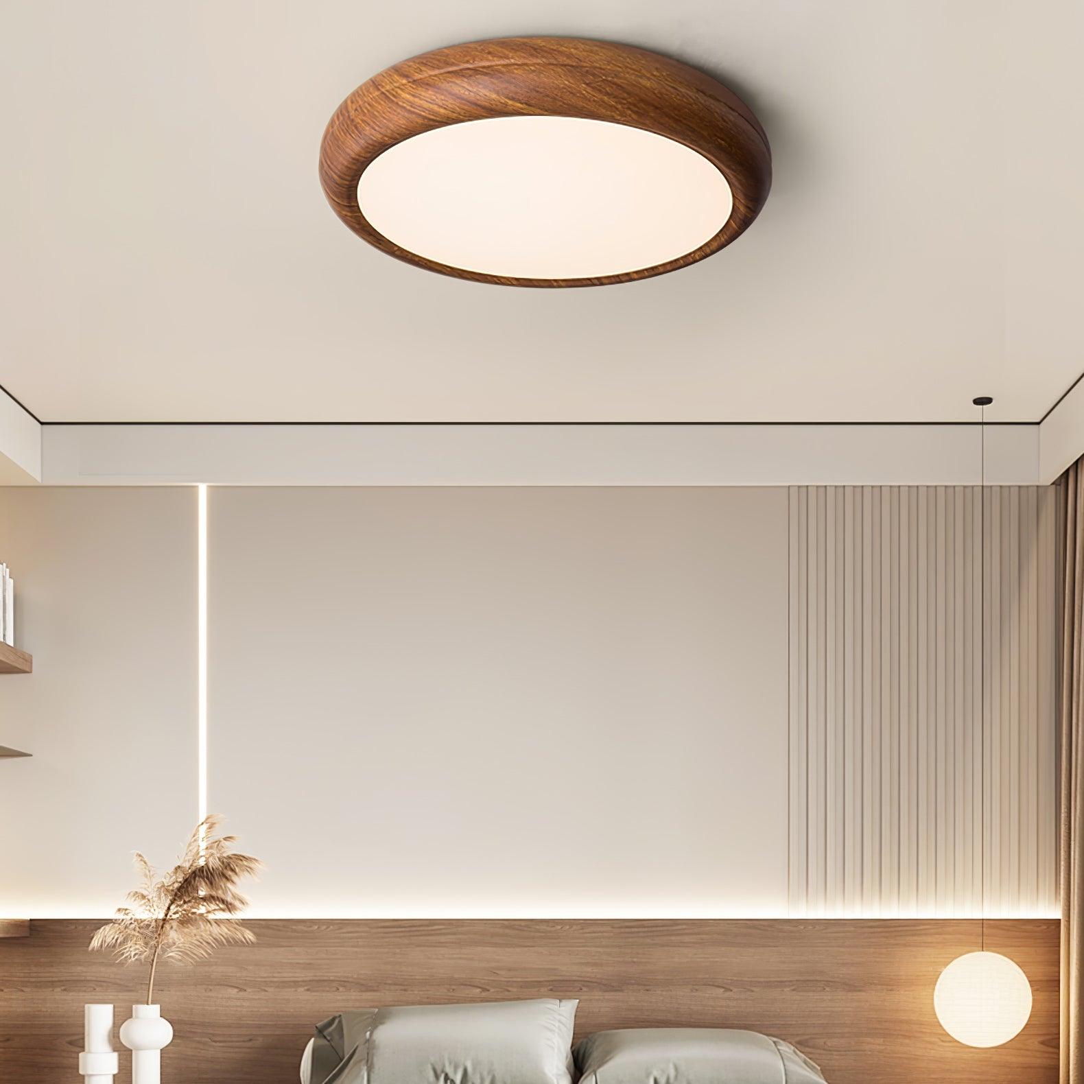 Grena Wood Grain Round Ceiling Light