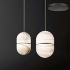 Strata Alabaster Capsule-Shape Pendant Light