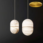 Strata Alabaster Capsule-Shape Pendant Light