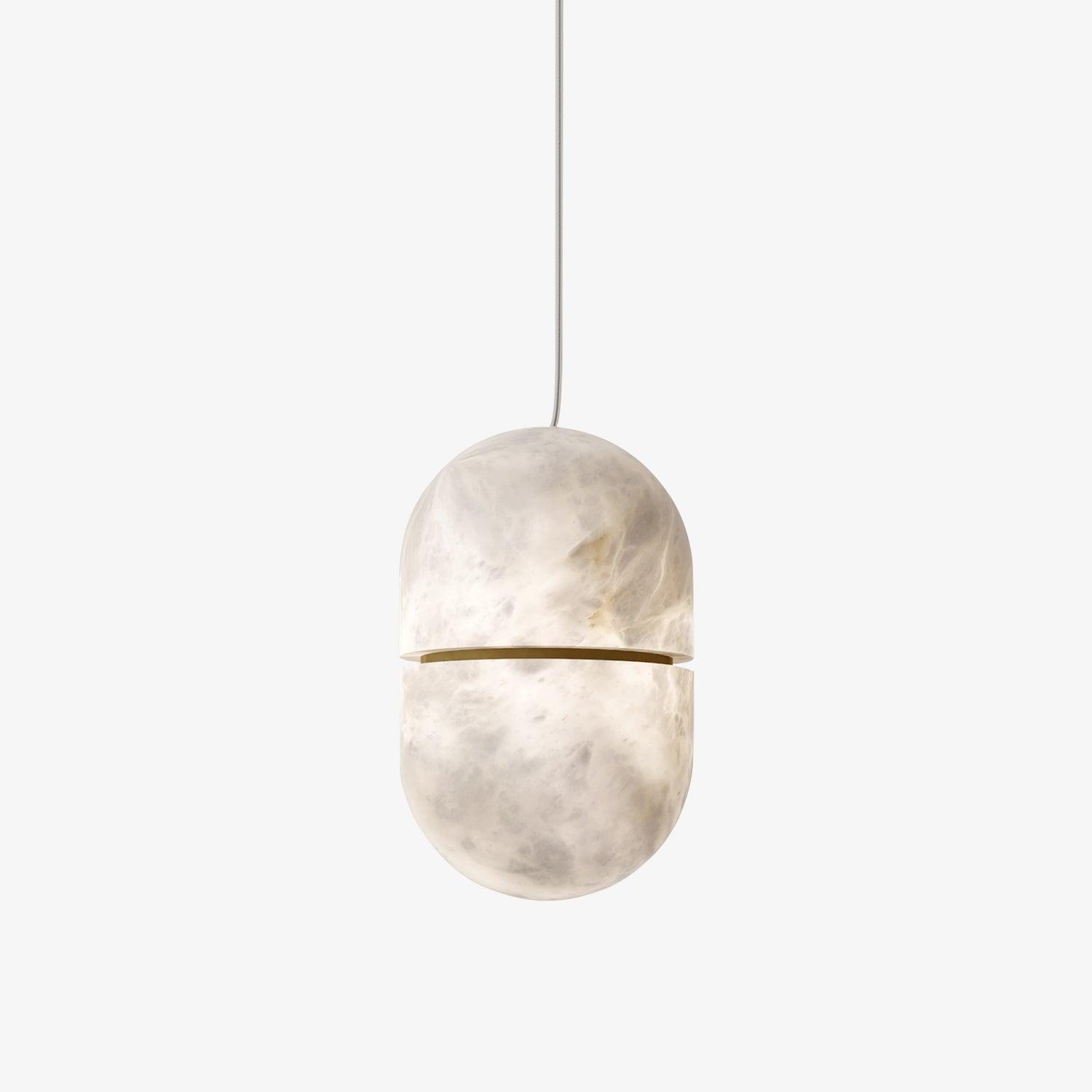 Strata Alabaster Capsule-Shape Pendant Light