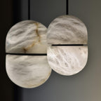 Strata Alabaster Capsule-Shape Pendant Light