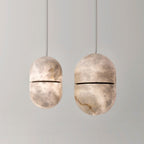 Strata Alabaster Capsule-Shape Pendant Light