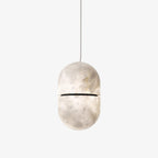 Strata Alabaster Capsule-Shape Pendant Light