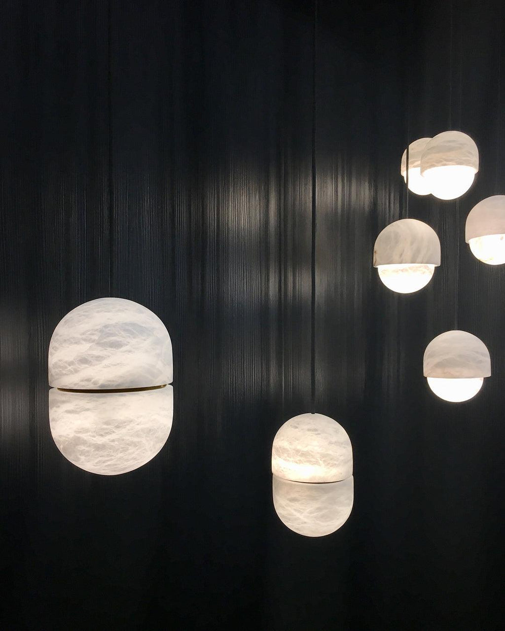 Strata Alabaster Capsule-Shape Pendant Light