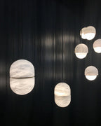 Strata Alabaster Capsule-Shape Pendant Light