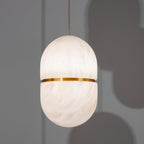 Strata Alabaster Capsule-Shape Pendant Light