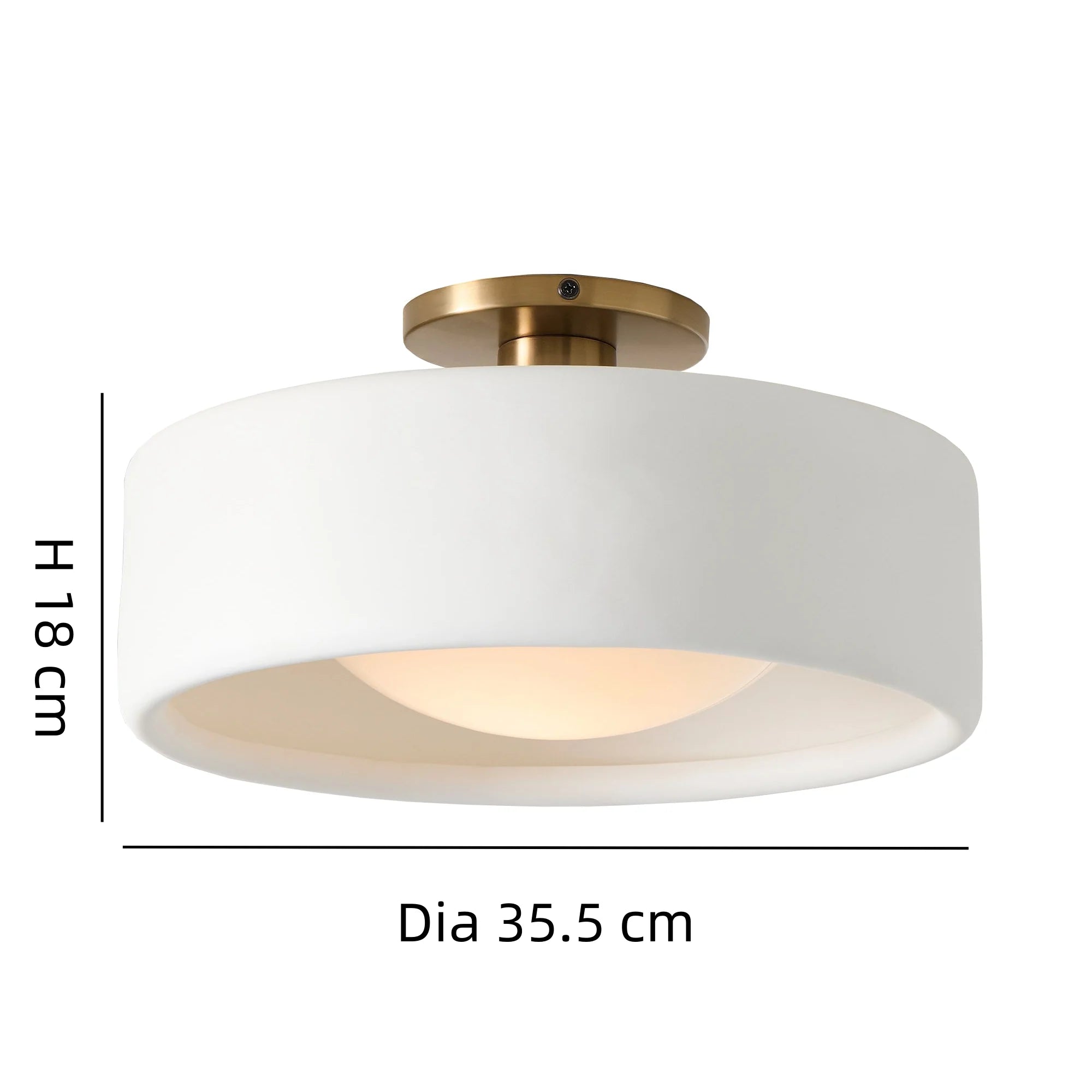 Zora Minimalist Porcelain Mount Ceiling Light