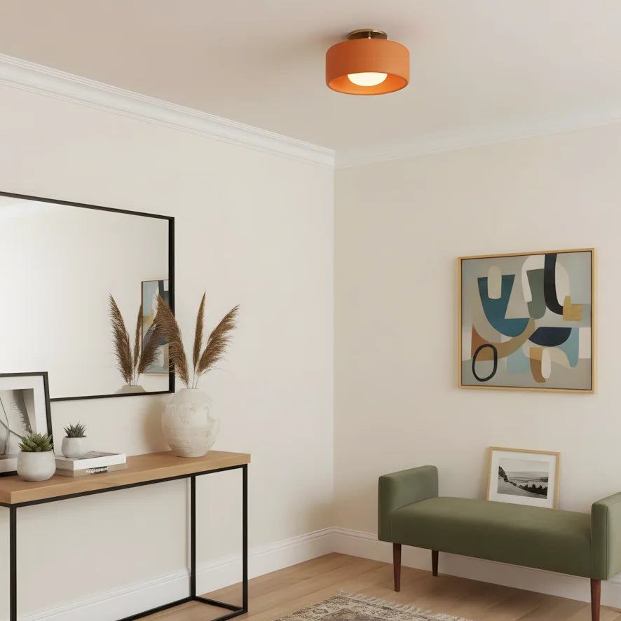 Zora Minimalist Porcelain Mount Ceiling Light