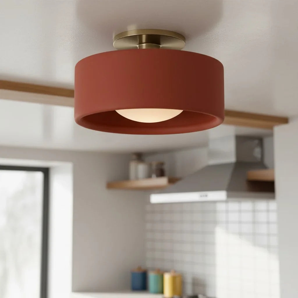 Zora Minimalist Porcelain Mount Ceiling Light