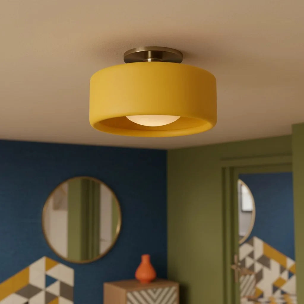 Zora Minimalist Porcelain Mount Ceiling Light