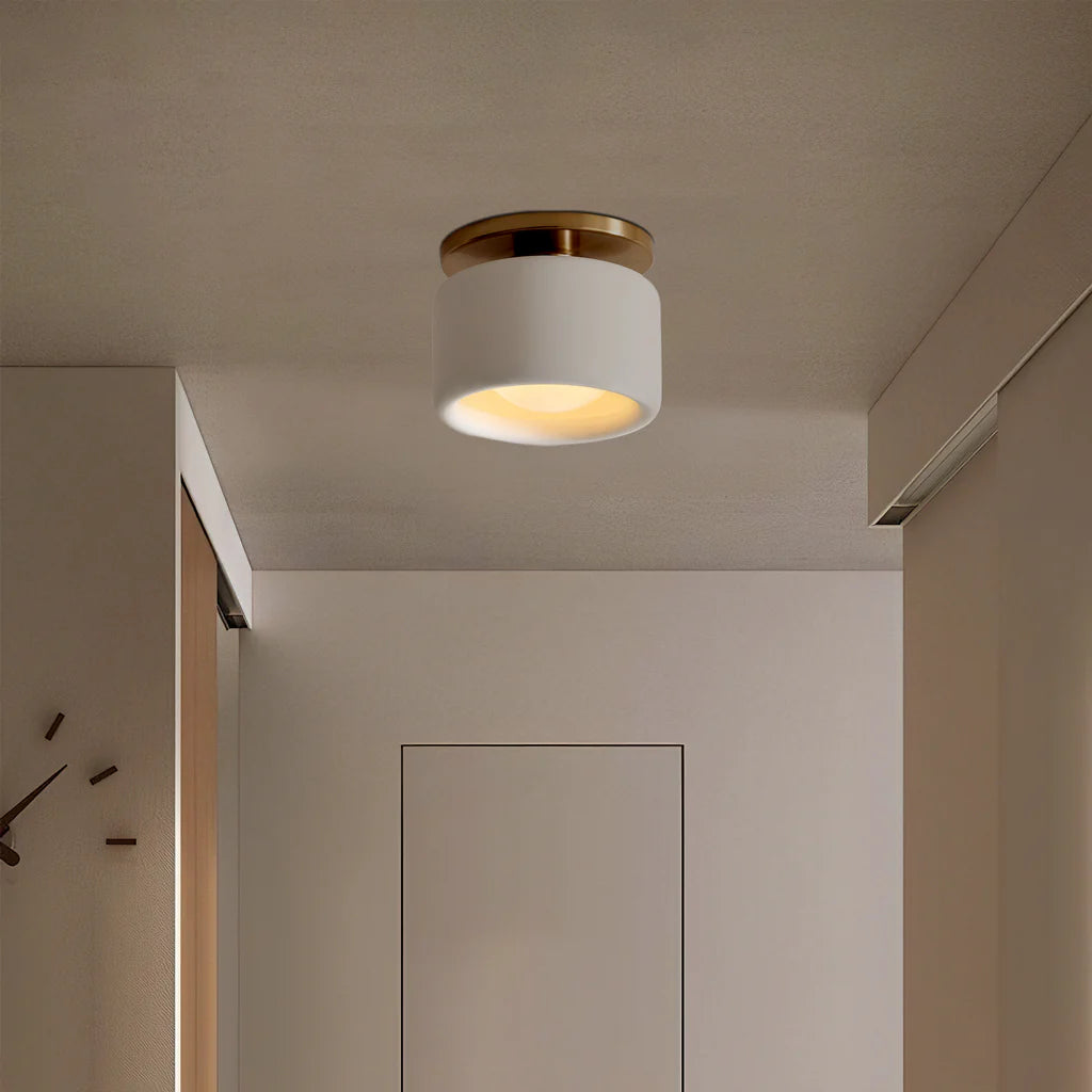 Zora Minimalist Porcelain Mount Ceiling Light