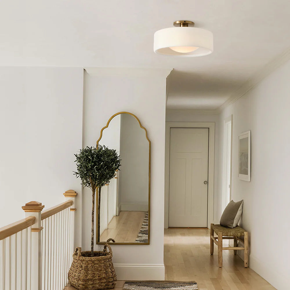 Zora Minimalist Porcelain Mount Ceiling Light