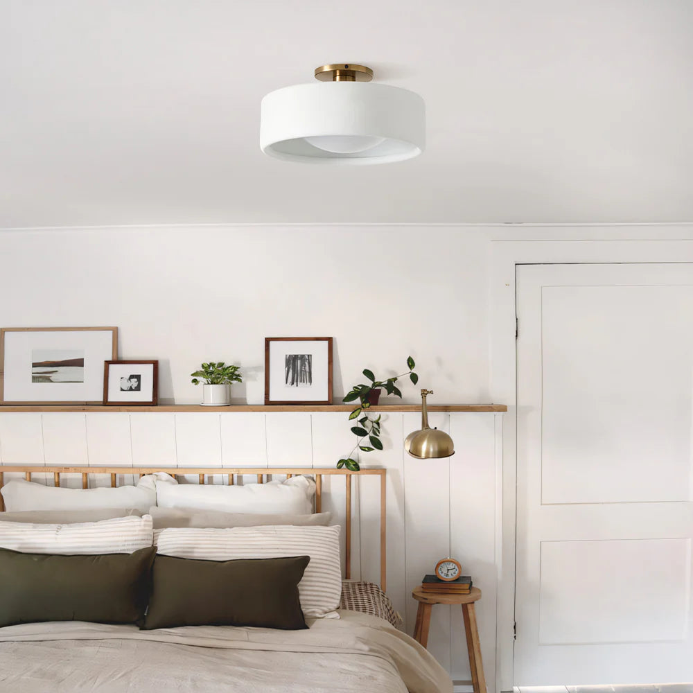 Zora Minimalist Porcelain Mount Ceiling Light