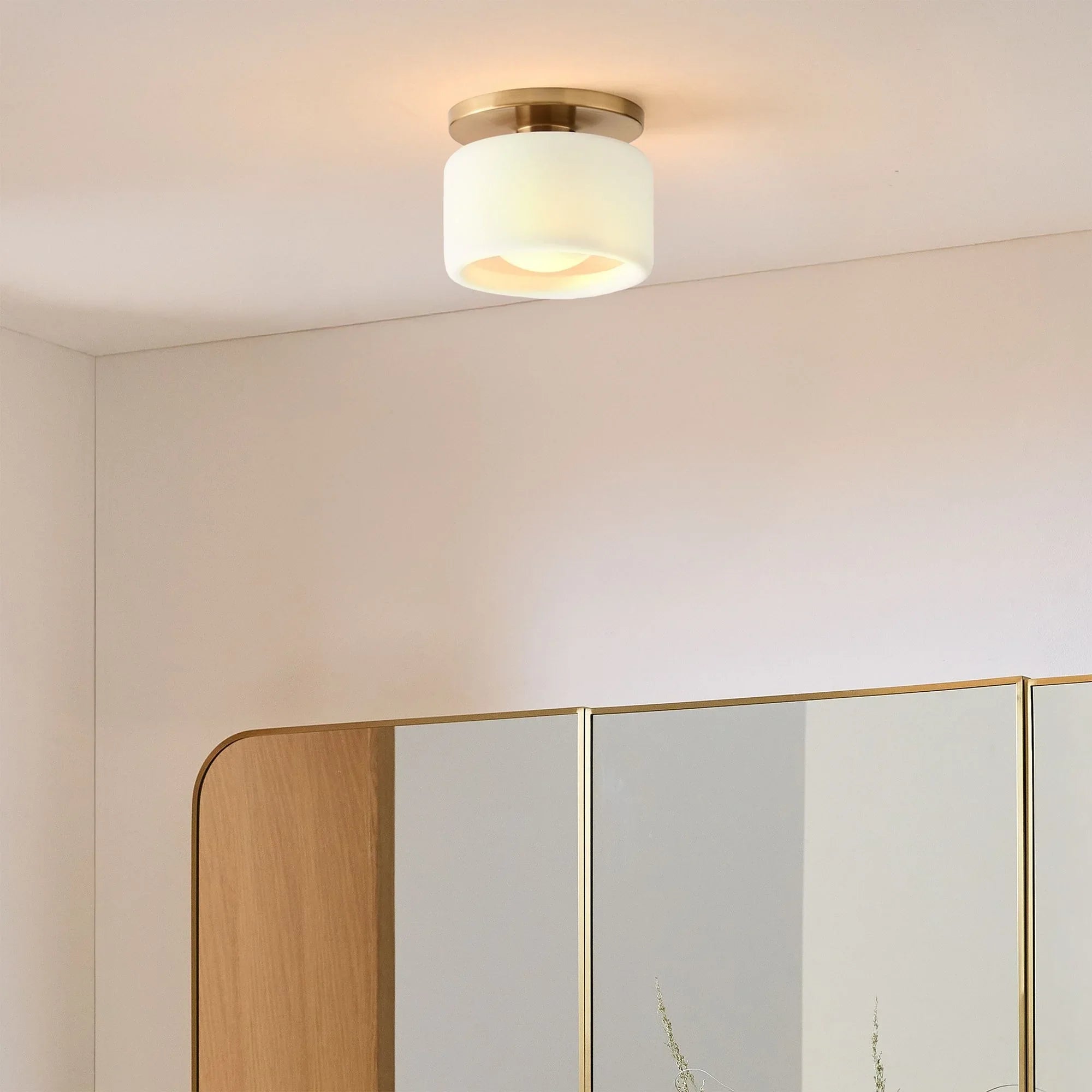 Zora Minimalist Porcelain Mount Ceiling Light