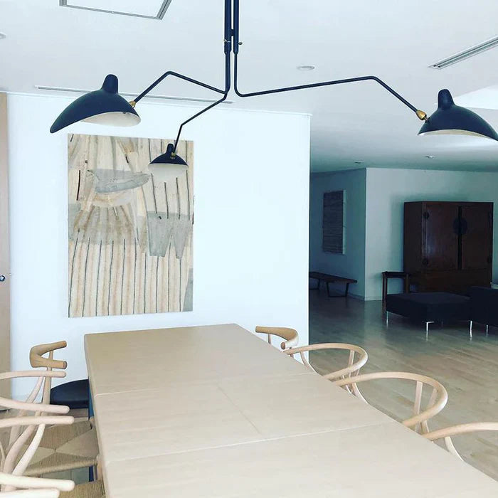 Black Ceiling Lamp with Rotating Arms – Modern Design