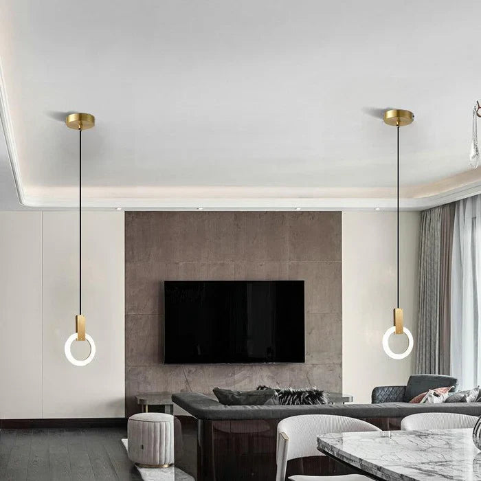 Modern LED Pendant Lamp Gold Ring