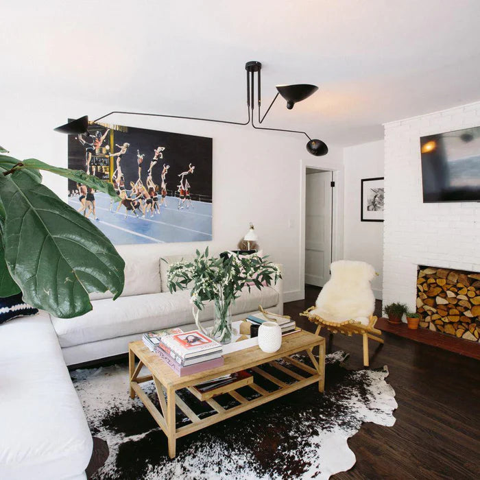 Black Ceiling Lamp with Rotating Arms – Modern Design