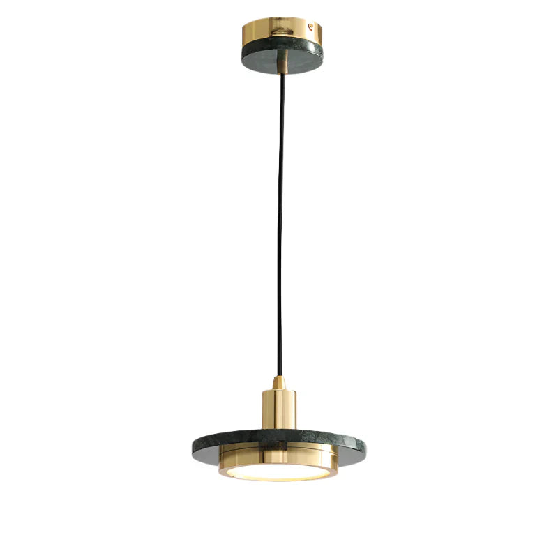 Modern Hanging Lamp with Marble Style Detail