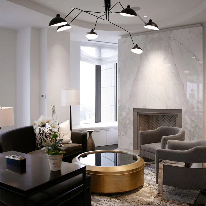 Black Ceiling Lamp with Rotating Arms – Modern Design