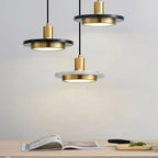Modern Hanging Lamp with Marble Style Detail