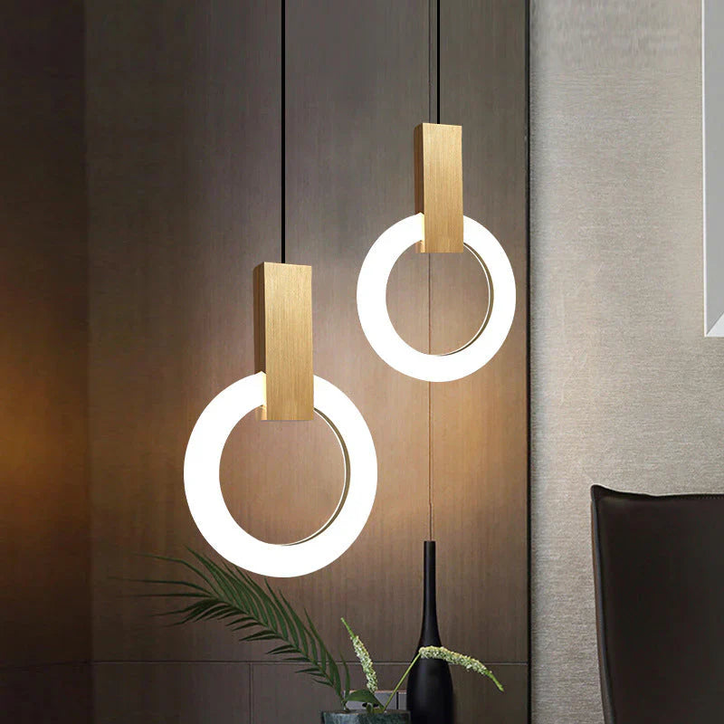Modern LED Pendant Lamp Gold Ring