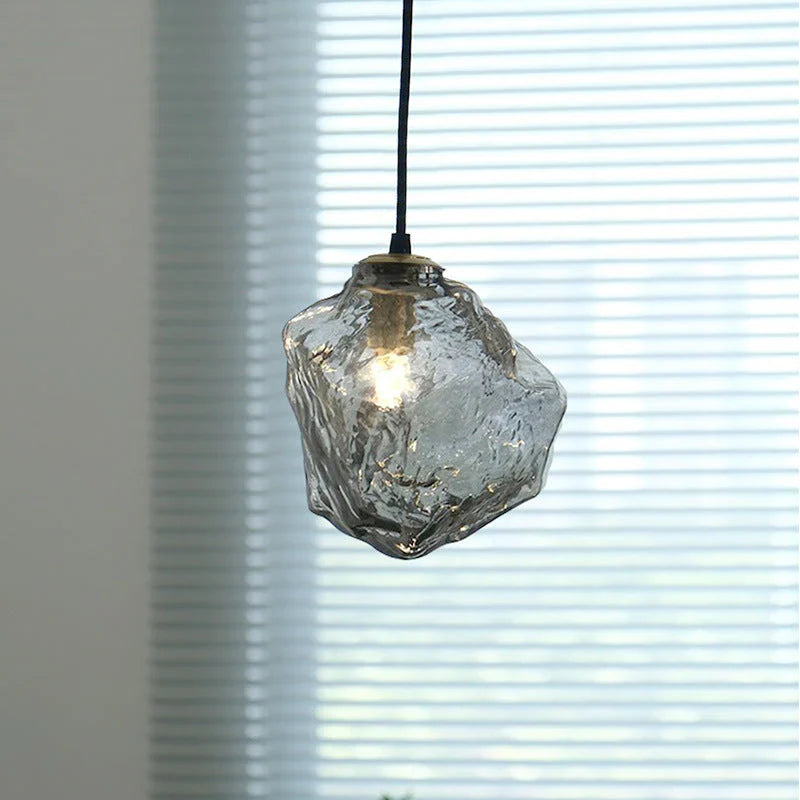 Modern Pendant Lamp with Irregular Glass Shade