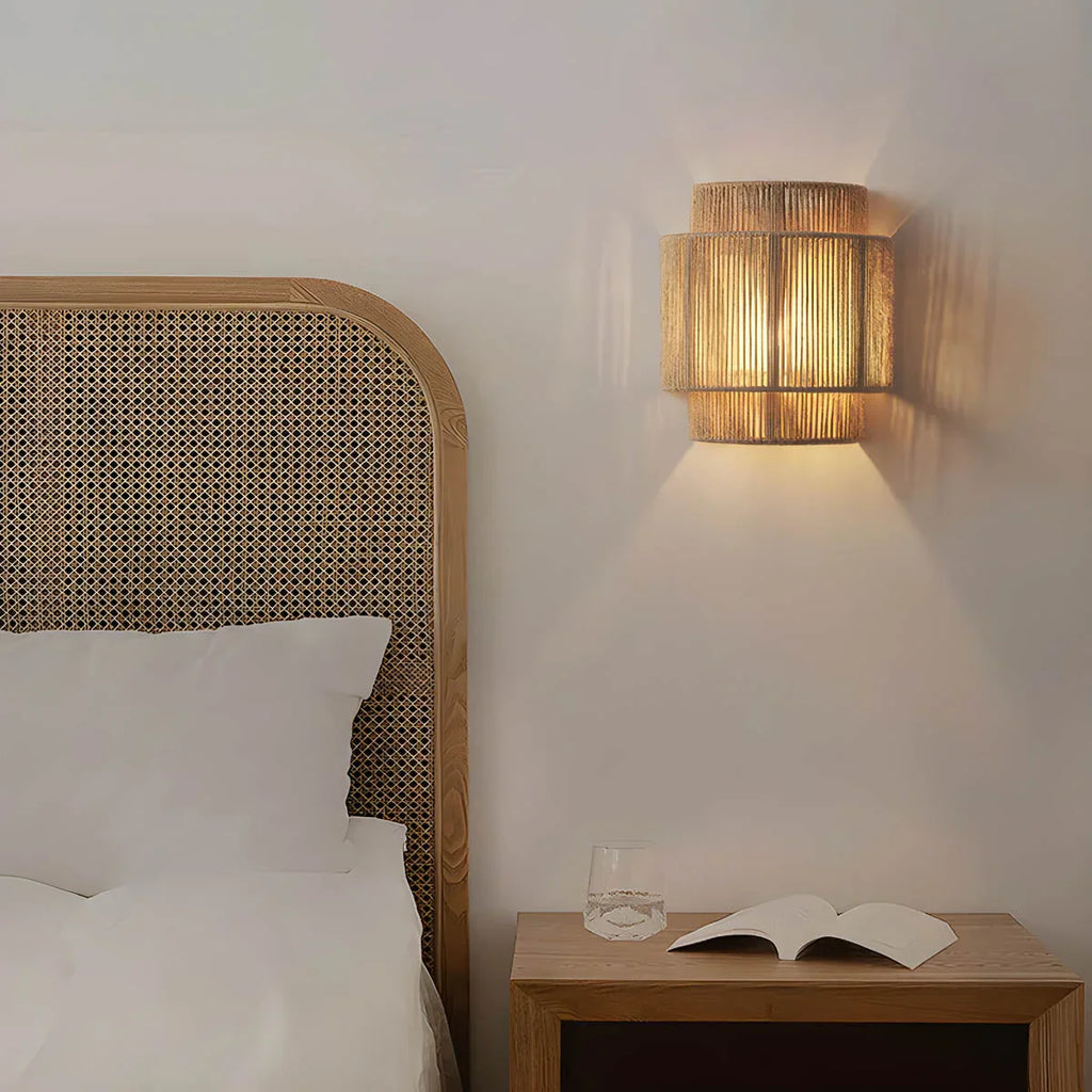 Hikari Boho Wall Sconce Made of Natural Rope
